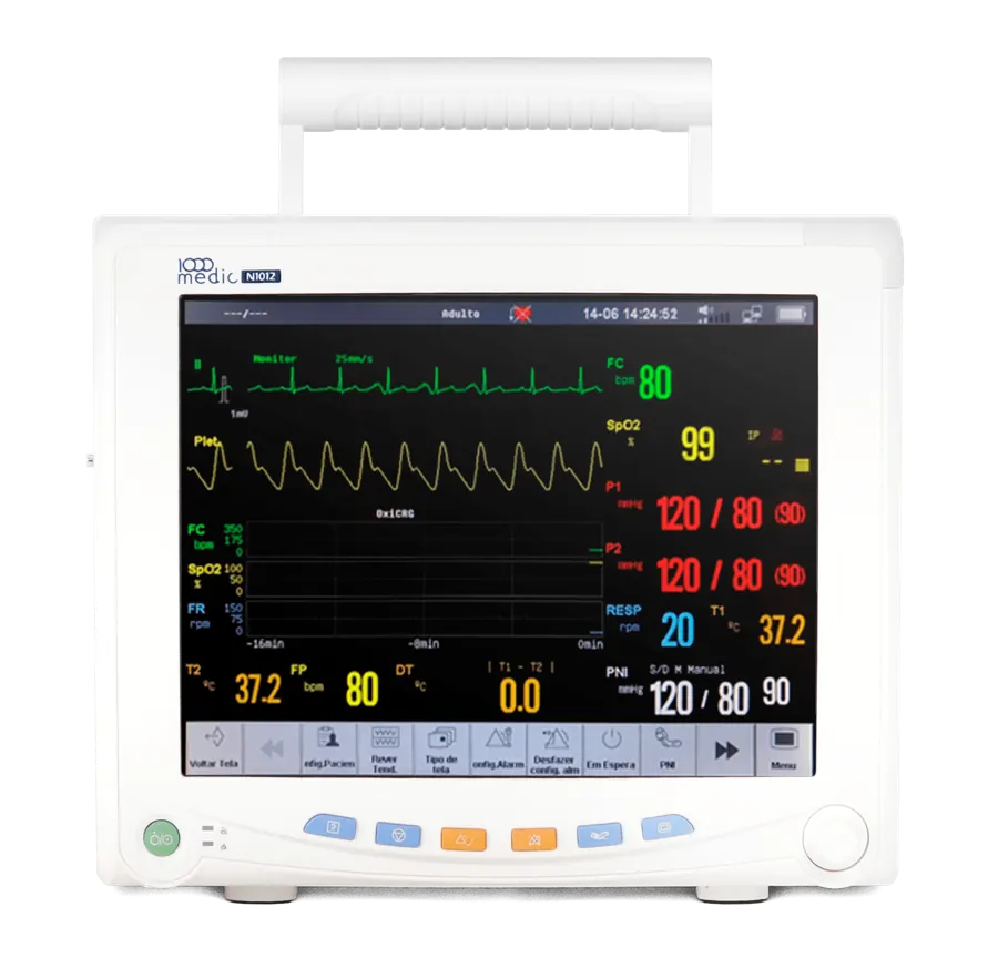 Monitor Multiparâmetro N1012 — equipamento médico distribuído pela 1000Medic
